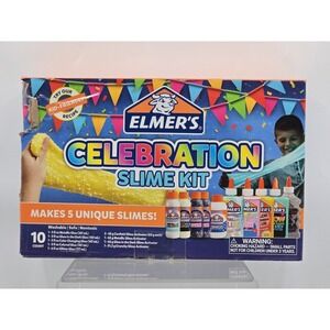 Elmer's Slime Celebration Kit Makes 5 Unique Slimes - NEW Damage Box